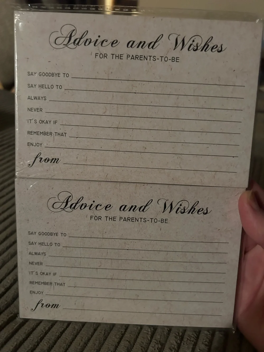 Advice and Wishes Cards - Neutral Beige Baby Shower Set